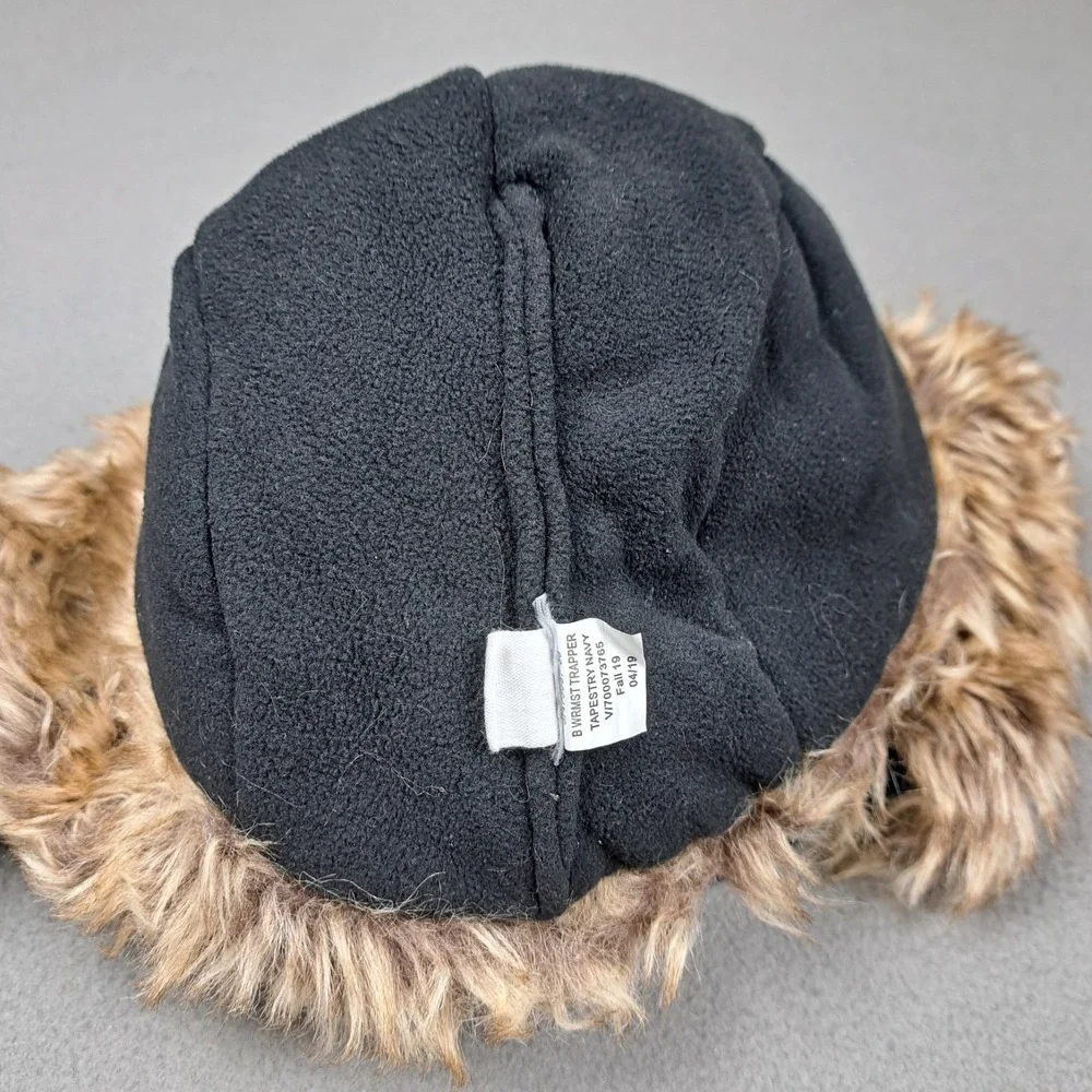 Gap Kids Hat Navy Warmest Trapper Ear Flap Fleece Lined Winter Cap Faux Fur Trim